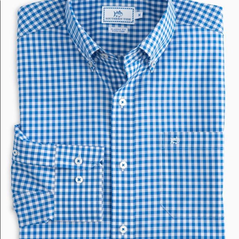 Southern tide classic gingham button down shirt